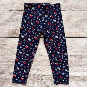 Gymboree Navy Knit Leggings w. Red Blue White Tulip Print Girl’s Sz 3